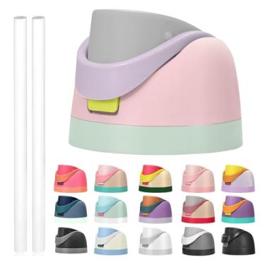 Imagem de Tampa de substituição para Owala Freesip, compatível com Owala Cup 473 ml, 680 g, 946 ml, 1,134 g, acessório de substituição e canudos, à prova de vazamento, livre de BPA (rosa cerejeira)