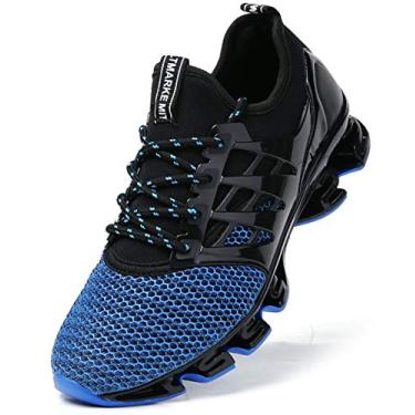 Imagem de SKDOIUL Tênis de corrida masculino de malha respirável para corredores de trilha, 8066-Azul, 10.5