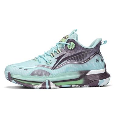 Imagem de Bolognifi Tênis de basquete masculino com suporte arco cano alto, calçados esportivos antiderrapantes para treinamento ao ar livre Equipamento de basquetebol(BLUE,41 BR)