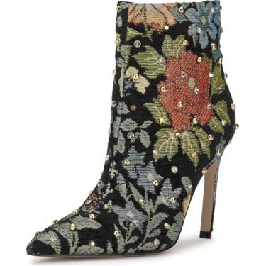 Imagem de Jessica Simpson Bota feminina Wilonix na altura do tornozelo, Jacquard preto multicolheita country, 42