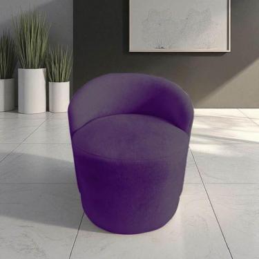 Imagem de Poltrona Decorativa Yara Orgânica Veludo Roxo - Mansão Decor