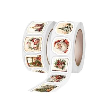 Imagem de Fenteer 500x Adesivos de Natal, Enfeites de Decoração de Natal, Adesivos de Selo Multifuncionais para Caixa de Cartão, Artigos para Festa, Artesanato DIY