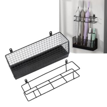 Imagem de Rack de Suporte de Guarda -chuva, Suporte de Guarda -chuva de Parede Moderno de Arte de Ferro Com Bandeja de Gotejamento para Entrada da área do Corredor da Porta