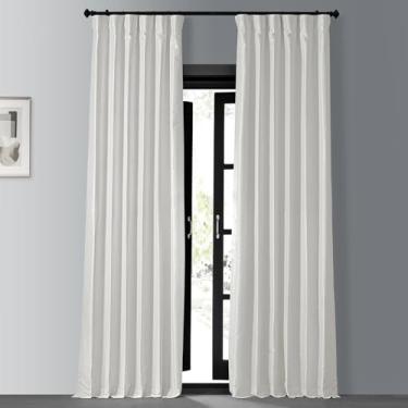 Imagem de HPD Half Price Drapes Cortinas blackout de seda falsa para decoração de quarto vintage texturizado (1 painel), PDCH-KBS2BO-84, branco