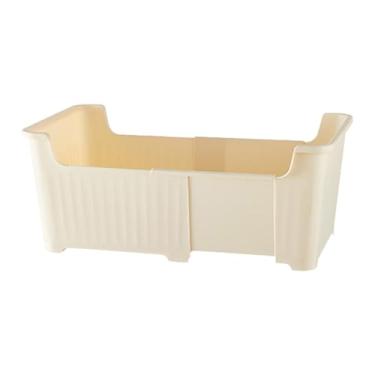 Imagem de YWJLQH Cesta de armazenamento de livros, recipiente removível, portátil, multiuso com rodas, organizador de armazenamento com rodinhas para organização, Cor Creme