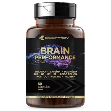 Imagem de Brain Performance – Magnesio, L-Tirosina, Cafeina, Taurina, Inositol, Colina e Vitaminas do Complexo B 500Mg 60 Cápsulas - Ecomev (1 Unidade)