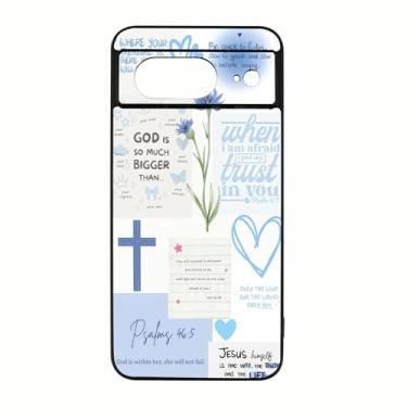 Imagem de qizjio Capa de telefone com versículo bíblico à prova de choque capa protetora de Jesus Cristão para Google Pixel 8