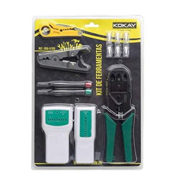 Imagem de Kit Ferramentas Rede Lan Alicate crimpar RJ45 desencapador Cortador Testador Chaves