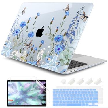 Imagem de DONGKE Capa para MacBook Air de 13 polegadas 2021-2018, compatível com A2337, M1, A2179, A1932, compatível com tela retina e Touch ID, capa de plástico rígido com película de teclado - natureza