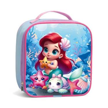 Imagem de Lancheira Escolar Infantil Térmica Grande Coral Menina - Pikuka, Azul