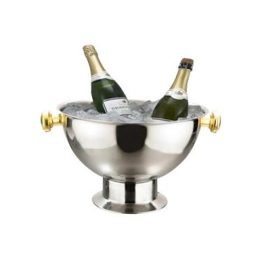 Imagem de Champanheira Premium Inox Lisa Com Alça 13 Litros Grande para Champagn