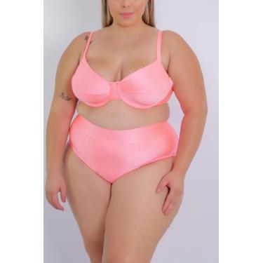 Imagem de Biquini plus size cintura alta hot paint meia taça premium - LALI BEAC