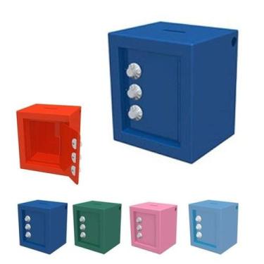 Imagem de Cofrinho Em Aço Com Segredo Em Aço Cores Sortidas  10X12Cm  - FERCAR