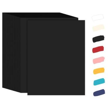 Imagem de Papel cartolina Goefun 65lb preto 8,5x11 100 folhas