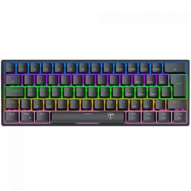 Imagem de Teclado Mecânico Gamer T-Dagger Arena Pro, Rainbow, Wireless/Bluetooth, Switch Brown, 60%, ABNT2, Preto