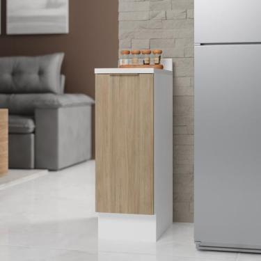 Imagem de Balcão 1 Porta 30cm com Tampo com Rodapé Ipanema CabeCasa MadeiraOrigi