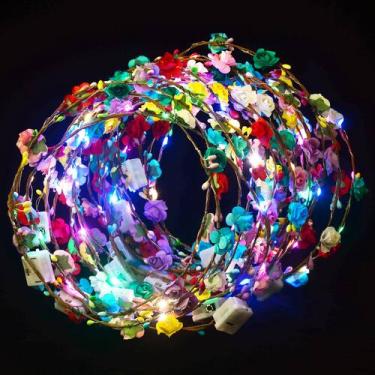 Imagem de Bandanas LED Flower Crown QSJQAMG, 50 unidades, guirlanda iluminada