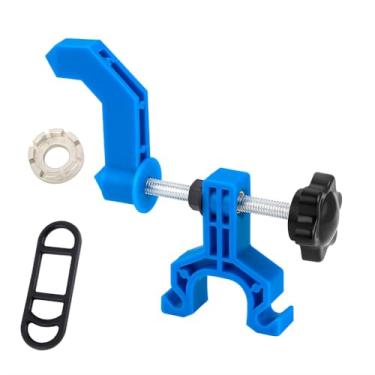 Imagem de Ferramenta de ajuste de aro de bicicleta, mini suporte de roda de bicicleta com chave de raio e alça de borracha, acessórios de reparo de ciclismo para manutenção de bicicleta