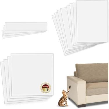 Imagem de Protetor de móveis antiarranhões para gatos, fita autoadesiva transparente para treinamento de animais de estimação, protetor de sofá antiarranhões para móveis, pacote com 16, 3 tamanhos, máximo 44,5
