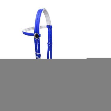 Imagem de UGPLM Rédea de cavalo com correia de rédea, equipamento equestre, corda de montaria confortável e versátil para treinamento de aulas, M Blue