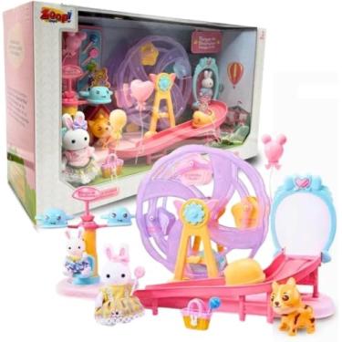 Imagem de Brinquedo infantil Parque de Diversões com Roda-Gigante e Carrossel, 33,7 x 17,7 x 13,7 cm
