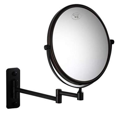 Imagem de Espelho de maquilhagem, espelho de beleza de parede de dois lados, ampliação 3X, espelho de casa de banho, espelho de cosméticos extensível giratório de 360°, cobre antigo