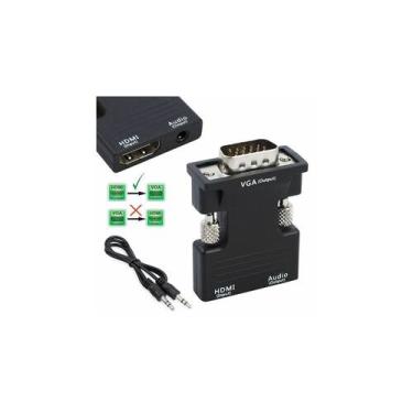 Imagem de Adaptador HDMI fêmea para VGA macho com saída de áudio - Lightbek Offi