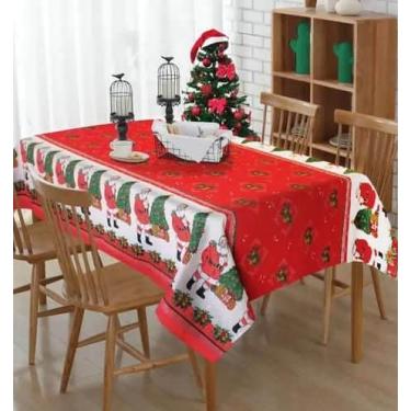 Imagem de Toalha de Mesa Natal Retangular 8 lugares 145x205cm Algodão Poliester 