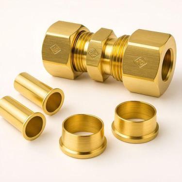 Imagem de Conexão Emenda União 6mm Tubo Nylon Cobre Cano Freio Pneumat - CARRAPI