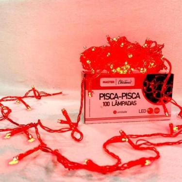 Imagem de Pisca Pisca Vermelho 220v Led 100 Lâmpadas 8 funções 8,5 Metros - RT