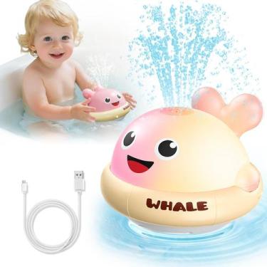Imagem de Brinquedo de banho SYHLN Whale com aspersor e brilho para 1-3 anos