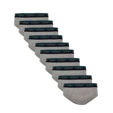 Imagem de Kit 10 Cuecas Zorba Slip Max Algodão 764 Mescla - G, Mescla, G