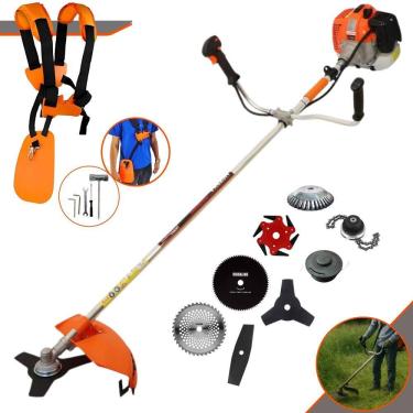 Imagem de Máquina de Cortar Grama Robusta À Gasolina Vulcan VR620H 62cc 2 Tempos 12.500rpm 3HP de Potência 12.500rpm Roçadeira Completa Com 8 Opções de Cortes