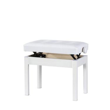 Imagem de Banqueta Branca,Banco De Piano,Teclado C/Ajuste Altura,Botão