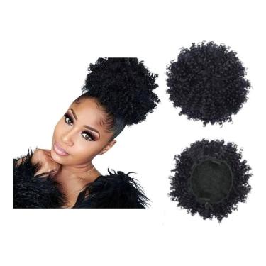 Imagem de Aplique Coque De Cabelo Orgânico Cacheado Afro Puff