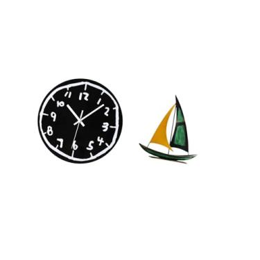 Imagem de Fenteer Relógio de Parede de Ferro Acrílico, Ornamento de, Arte Minimalista Moderna, Relógio Decorativo Silencioso, Escultura para Cozinha Interna, Es