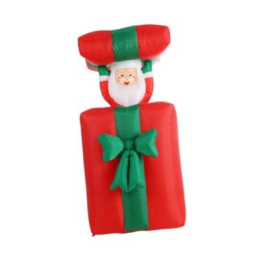 Imagem de rockible Decorações infláveis ​​de Natal, decoração de Natal, brinquedo inflável fofo de 1,5 m, exibição de feriado, adereços para festa em gramado, festival