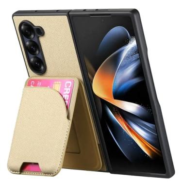 Imagem de Capa para Galaxy Z Fold5 2 em 1, capa magnética removível com porta-cartões (para Galaxy Z Fold5/cáqui)