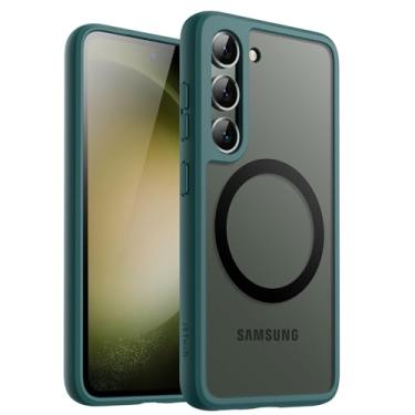 Imagem de JETech Magnético Capa para Samsung Galaxy S23 5G 6,1 Polegadas, Compatível com Acessórios MagSafe, Case Capinha Estojo de Telefone Translúcida Fosca Traseira à Prova de Choque (Verde Meia-Noite)