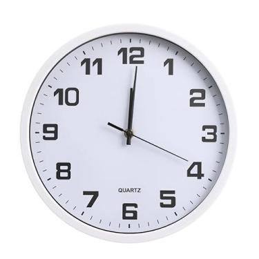 Imagem de Relógio de Parede 30cm Silencioso Decoração Escritório Igreja (Branco)