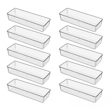 Imagem de Kit Organizador De AcríLico Multiuso EmpilháVel - Para Gavetas, Geladeira, Talheres E Maquiagem(Kit 10)