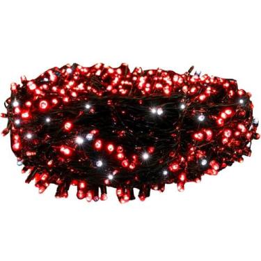 Imagem de Pisca Led Vermelho 20m 900 Leds Estrobo Branco Frio Bivolt - Dinatale,