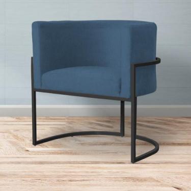 Imagem de Kit 2 Poltronas Decorativa Escritório Luna Suede Base Preta - Straso M