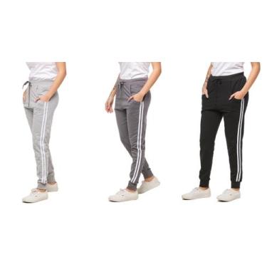 Imagem de Kit com 03 calças de moletom feminina saruel skinny sport luxo - Wooks