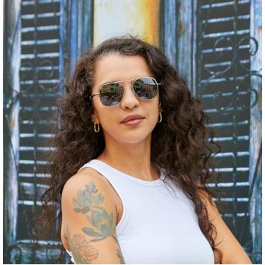 Imagem de Óculos de sol masculino estilo militar aviador polarizado, baioneta, templos DJ10096, Armação dourada e lente verde