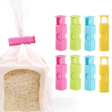 Imagem de Pacote com 12 clipes de saco de pão, vedação de armazenamento de alimentos, antiumidade, clipe fresco para lanches, sacos de plástico de leite em pó, alicates de vedação para cozinha e uso doméstico