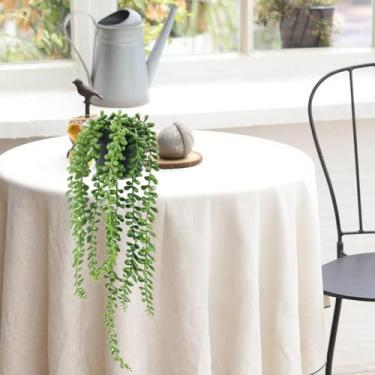 Imagem de Planta artificial pendurada, suculenta falsa em vaso, falsa decorativa realista para decoração de casa e escritório, planta em vaso para pendurar em ambientes internos