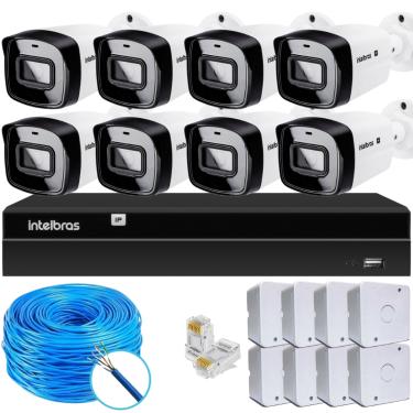 Imagem de Kit 8 Câmeras IP Vipc 1230B Intelbras NVD 1408P S/HD