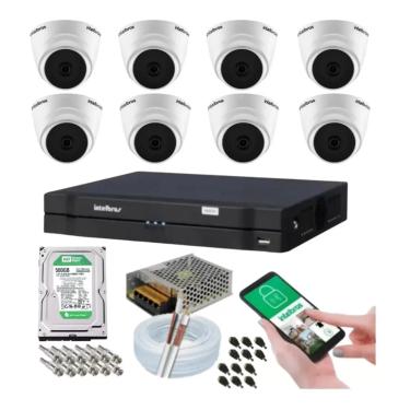 Imagem de Kit 8 Câmeras Dome Intelbras 1120d Dvr 8 Canais Com Hd