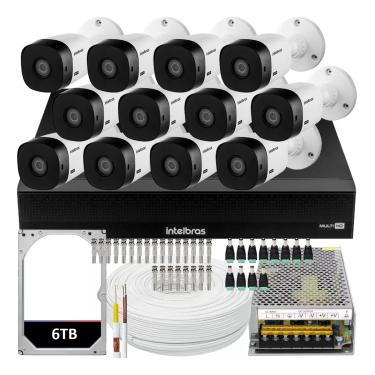 Imagem de Kit 12 Câmeras Intelbras Vhl 1220 Full Hd 20m Dvr 1016-c 6tb